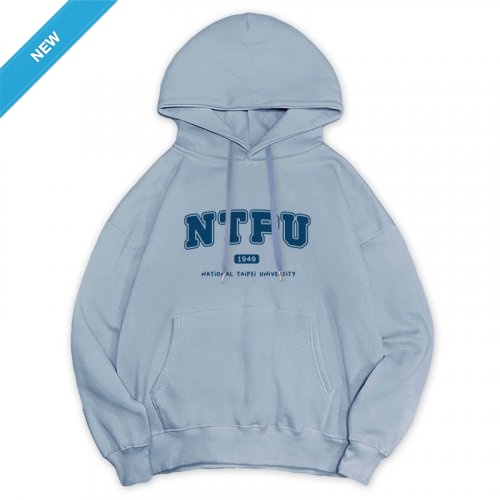 【早鳥預購至9/30，10/20陸續出貨】NTPU冬日輕甜系落肩帽T_冰霜藍