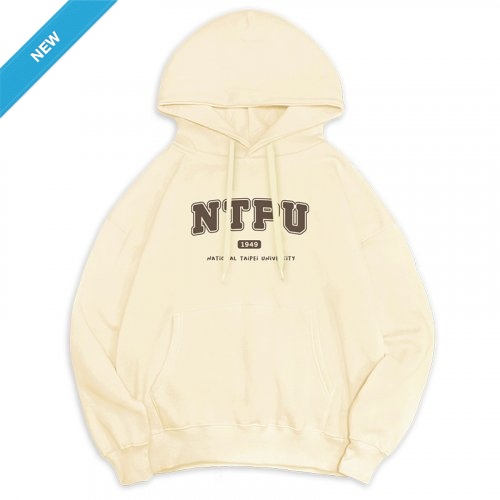 【預購至11/17，11/30陸續出貨】NTPU冬日輕甜系落肩帽T_奶霜白