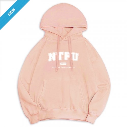 【早鳥預購至9/30，10/20陸續出貨】NTPU冬日輕甜系落肩帽T_微糖粉