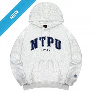 【2025新品上市】NTPU立體毛巾繡落肩帽T_麻花白