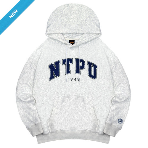 【售完不補】NTPU立體毛巾繡落肩帽T_麻花白 【售完不補】NTPU立體毛巾繡落肩帽T_麻花白