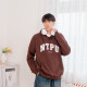 【預購至10/15，11/9陸續出貨】NTPU立體毛巾繡落肩帽T_可可棕