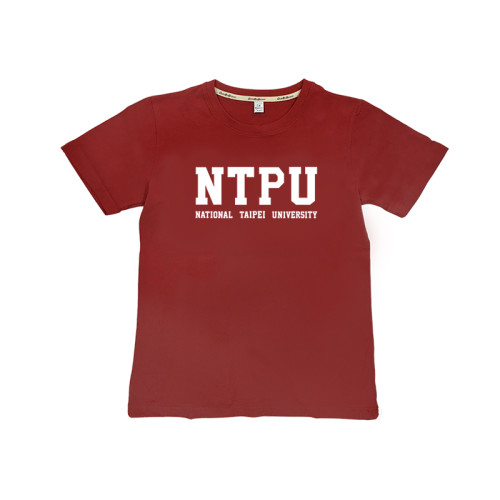 【絕版出清，最後S.XS】NTPU經典款純棉短T(男女適穿)_酒紅色