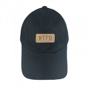 【團購商品，10個起做】NTPU皮革標老帽_黑/象牙白(可混色)