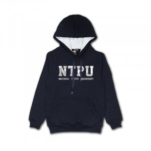 【最後6件,售完不補】NTPU經典款刷毛帽T(男女適穿)_黑燙銀