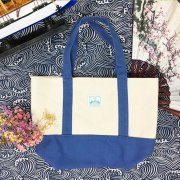【團購商品，10個起做】NTPU撞色帆布托特包_藍