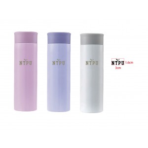 【團購商品，10個起做】NTPU校徽款療癒系304輕巧保溫瓶300mL_粉紫/粉藍/珍珠白(可混色)