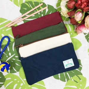【團購商品,10個起做】NTPU櫻花布標帆布筆袋_酒紅(完售)/米白/丈青/墨綠(可混色)